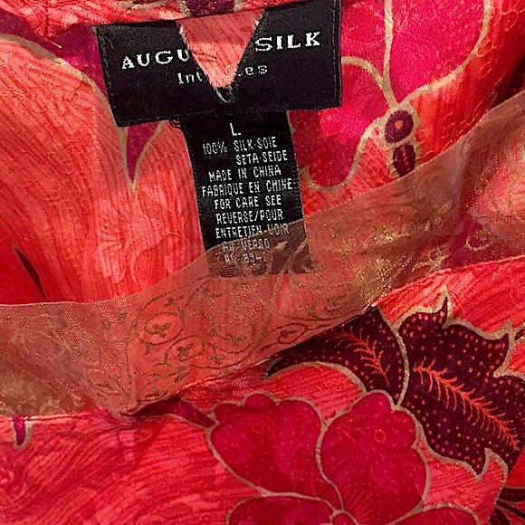 🌺Pretty, Vintage, August Silk Camisole with Lace in Size L - Picture 5 of 6